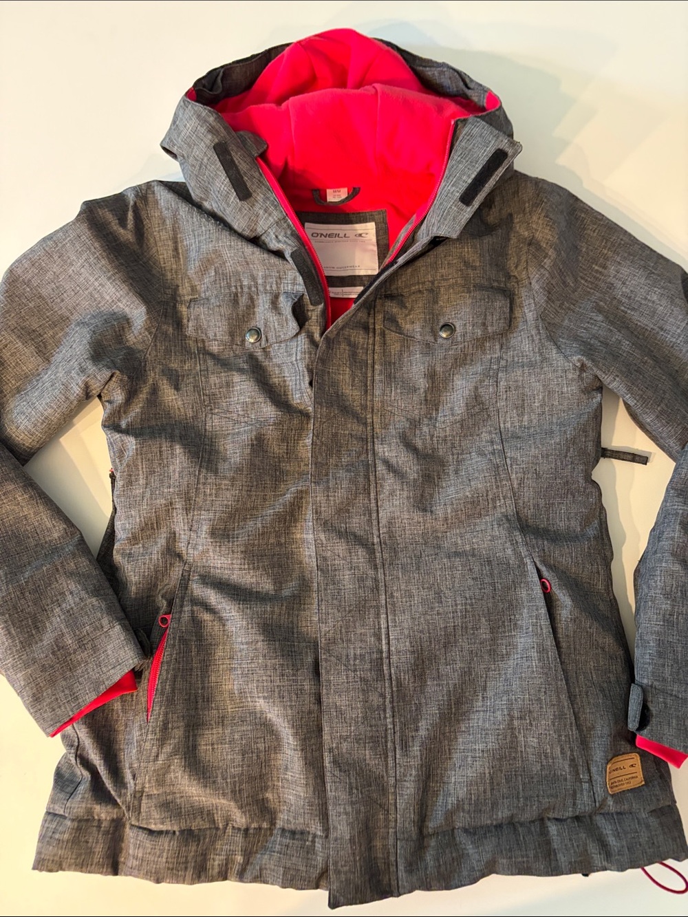 O’NEILL CORAL WOMENS SKI SNOWBOARD JACKET GRAY 10K SIZE MEDIUM